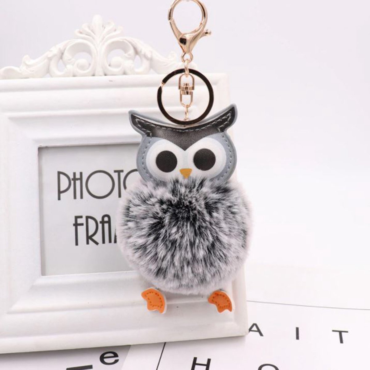 DW4Trading Sleutelhanger pluizige uil