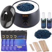 Qualiz Wax Apparaat Set - 400gr. Wax Parels / Before & After Olie / 30 Spatels - Wax Verwarmer met Temperatuur Display - Wax Ontharen - Harsontharing