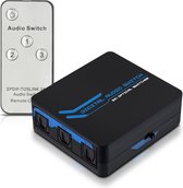 kwmobile digitale optische audio switch - Voor optische SPDIF Toslink audiokabel - Met infrarood afstandsbediening - Digitale audio verdeler 3 naar 1