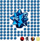Relaxdays 100x cadeaustrikken - starbows - decoratie strikken in het blauw