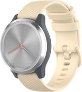 Strap-it Horlogebandje 18mm - Siliconen bandje geschikt voor Garmin Vivoactive 4s / Vivomove 3s / Venu 2s - beige