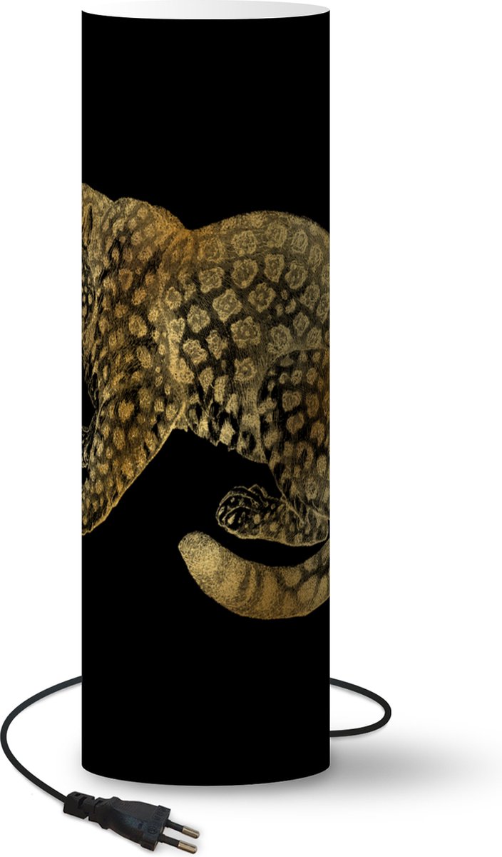 Lamp - Nachtlampje - Tafellamp slaapkamer - Vintage - Jaguar - Zwart - 50 cm hoog - Ø15.9 cm - Inclusief LED lamp