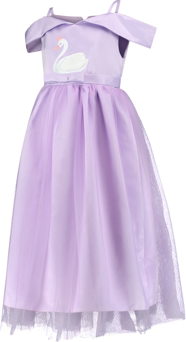 Prinsessenjurk meisje - Speelgoed 7 jaar - Prinsessen verkleedkleding - Zwaan - Het Betere Merk - Tiara - Kroon - Toverstaf - Paars — afbeelding 9