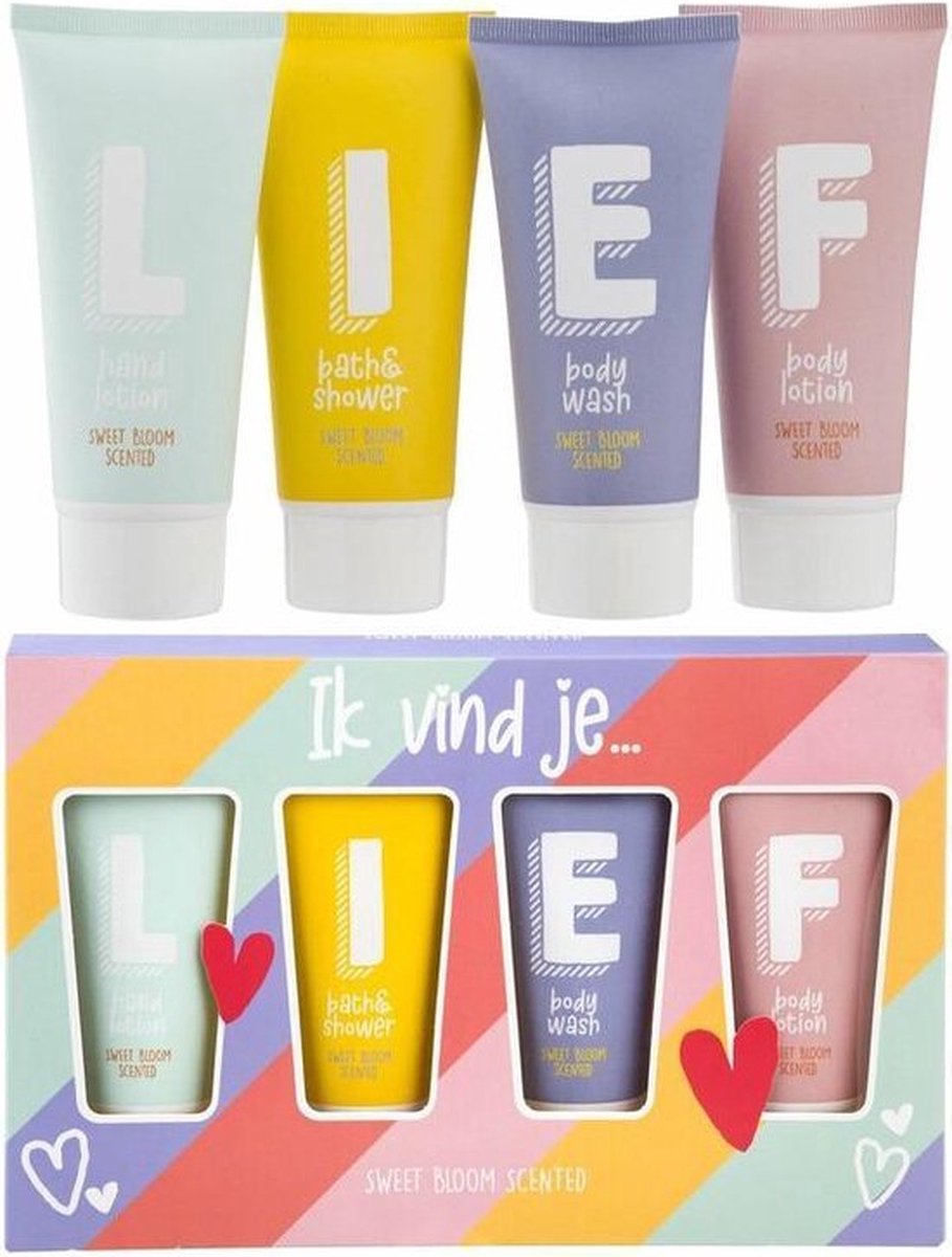 Lief Geschenkset - Body wash - Hand lotion - Body lotion - Bath & shower - 4 stuks - Cadeau - Feestdagen