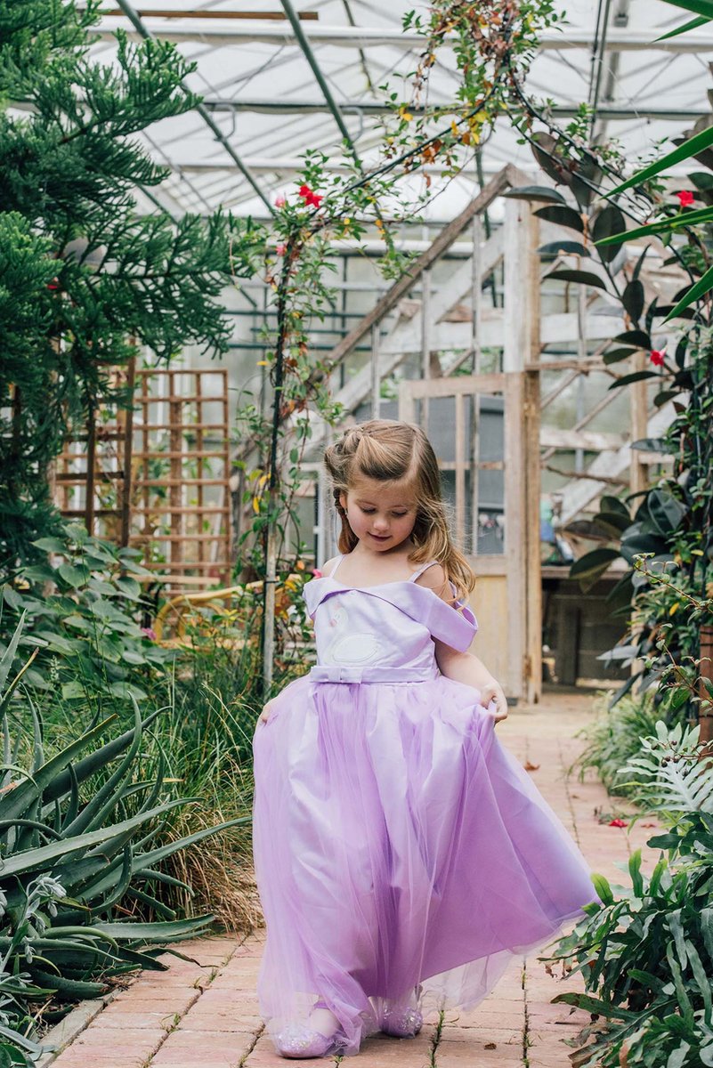 Prinsessenjurk meisje - Speelgoed 7 jaar - Prinsessen verkleedkleding - Zwaan - Het Betere Merk - Tiara - Kroon - Toverstaf - Paars — afbeelding 5