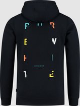 Purewhite -  Heren Slim Fit   Hoodie  - Blauw - Maat L