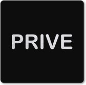 Pictogram Prive - pictogrammen - zwart -  deurbordje - 10 x 10 cm - zelfklevend - vierkant
