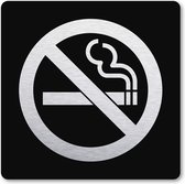 Pictogram Roken verboden - sigaret - pictogrammen - zwart -  deurbordje - 10 x 10 cm - zelfklevend - vierkant
