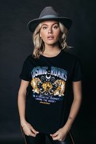 Colourful Rebel Cosmic Roars T-shirt  Zwart Dames - Boxy Fit - Organisch Katoen - XS