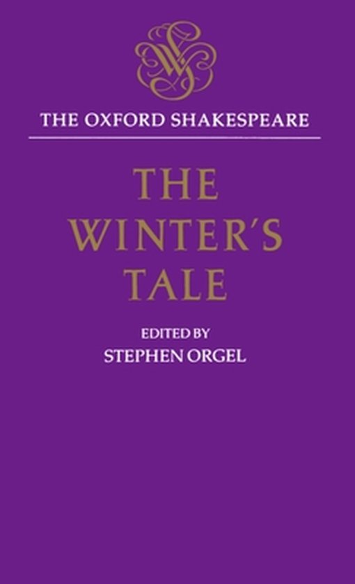 De kaft van 'The Winter's Tale' uit 'The Oxford Shakespeare'-serie, roze met gouden letters.