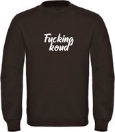 Sweater Zwart XL - Fucking koud - soBAD. | Foute apres ski outfit | kleding | verkleedkleren | wintersporttruien | wintersport dames en heren