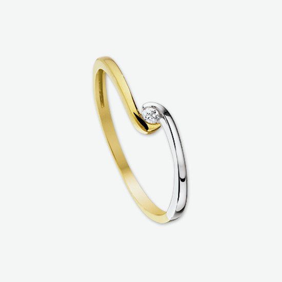 The Jewelry Collection Ring Zirkonia - Goud