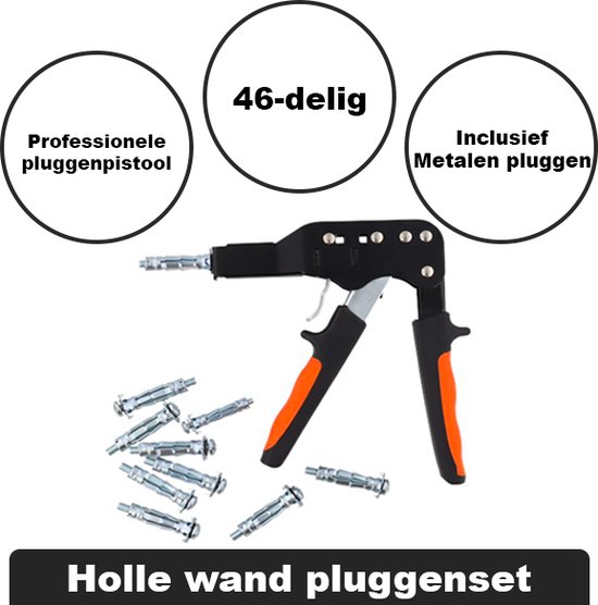 Professionele Werckmann holle wand pluggenset Incl 45 metalen pluggen en...  | bol.com