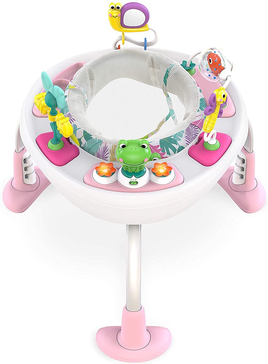 Bright Starts 11565 Bounce Bounce Baby 2-in-1 Activity Centre, Playful Pond, Green/Multicolor
