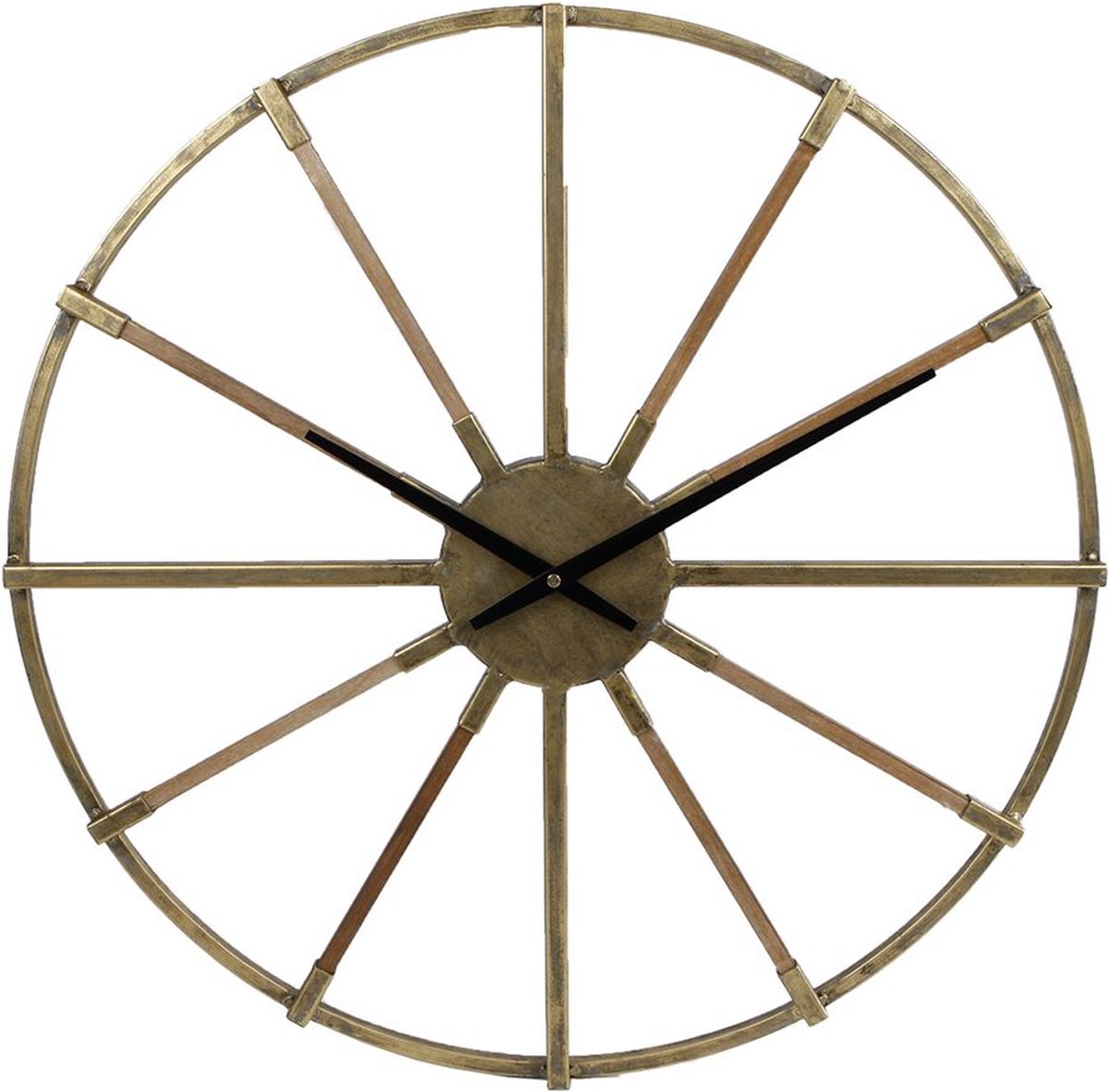 Lucy's Living Luxe Wandklok SIA Zwart - ø60x8 cm- Industriële Wandklok
