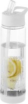 Waterfles met rietje - Drinkbus - Fruit filter - Tritan drinkfles - Volwassenen - Wit - 740ml