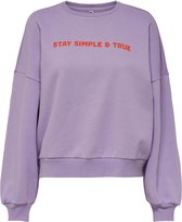 Jacqueline de Yong Trui Jdyparson Life L/s Print Sweat Jrs 15247468 Lavender/stay True Dames Maat - S