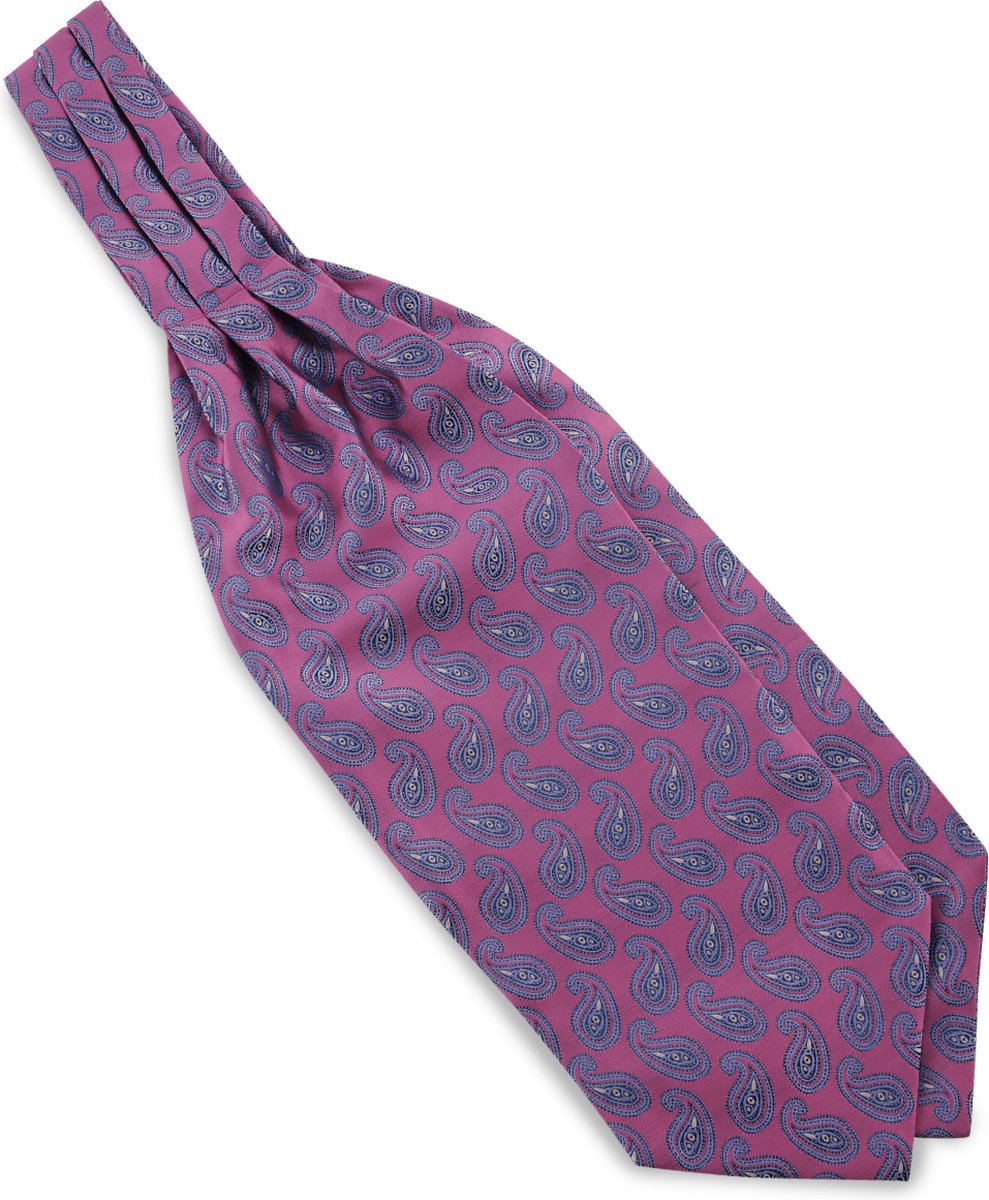 We Love Ties - Chokers - Ascot Paisley Palaia - fuchsia / blauw / wit