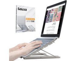 Douxe Laptop Standaard - Universeel 7 tot 13 inch - Ergonomsiche Laptophouder - Draagbare Laptopstandaard - Lichtgewicht - Aluminium -  Zilver - LP31