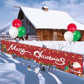 Banner Kerstmis, kerstversiering voor buiten, kerstbanner, kerstdecoratie, balkon, Vrolijk kerstslinger, voor buiten, deur, balkon, kerstdecoratie