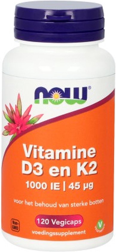 Vitamine D3 1000 IE & Vitamine K2 - Now Foods