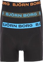 Björn Borg boxershorts Core (3-pack) - heren boxers normale lengte - zwart met gekleurde tailleband -  Maat: XXL