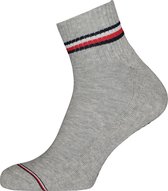 Tommy Hilfiger Iconic Quarter Socks (2-pack) - heren sneaker sportsokken katoen - grijs -  Maat: 39-42