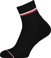 Tommy Hilfiger Iconic Quarter Socks (2-pack) - heren sneaker sportsokken katoen - zwart - Maat: 47-49