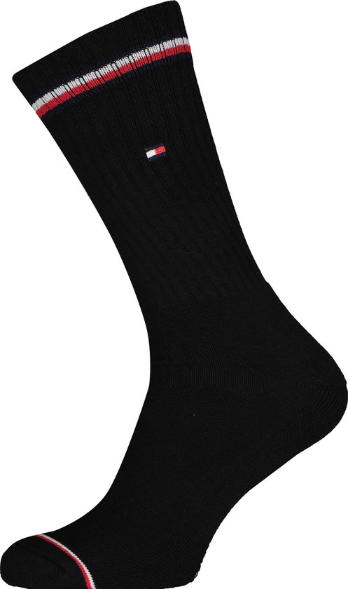 Tommy Hilfiger Iconic Sport Socks (2-pack) - chaussettes de sport pour hommes en coton - noir - Taille: 39-42