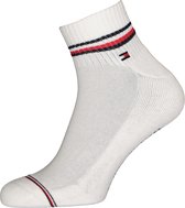 Tommy Hilfiger Iconic Quarter Socks (2-pack) - heren sneaker sportsokken katoen - wit -  Maat: 39-42
