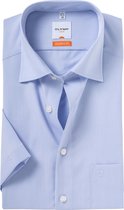 OLYMP Luxor modern fit overhemd - korte mouw - lichtblauw - Strijkvrij - Boordmaat: 43