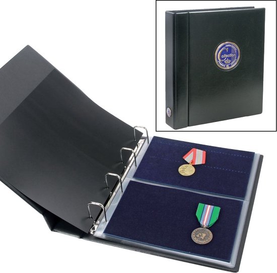 Thumbnail van een extra afbeelding van het spel SAFE Premium verzamelalbum geschikt voor medailles, penningen en buttons - incl. 3 insteekbladen met 6 fluwelen bevestigingspanelen