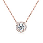 luxury 18k Rose Gold plated Necklace with 1k Moissanite Diamond