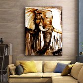 Canvas Schilderij | Abstract | olifant | Dieren | 100x70 cm | 3 cm