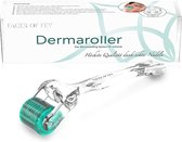 Dermaroller FACES OF FEY - 192 echte naalden - professionele microneedling voor thuis - naaldroller 0,5 mm voor gezicht en lichaam