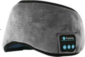 FINE LIVING NL - Bluetooth Slaapmasker - Moederdag - Cadeau - Grijs - Slaapmasker met Handig Opbergzakje - Slaap koptelefoon - Verstelbaar Slaapmasker  - Gratis E-book Over Slapen