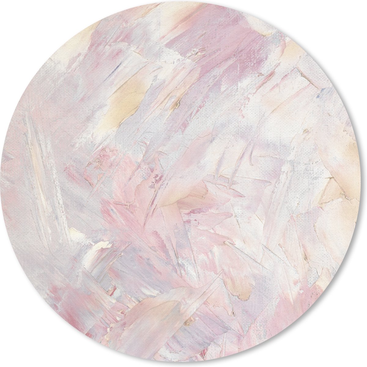 Muismat rond 50x50 cm - Mousepad Olieverfschilderij Roze - Ronde muismatten