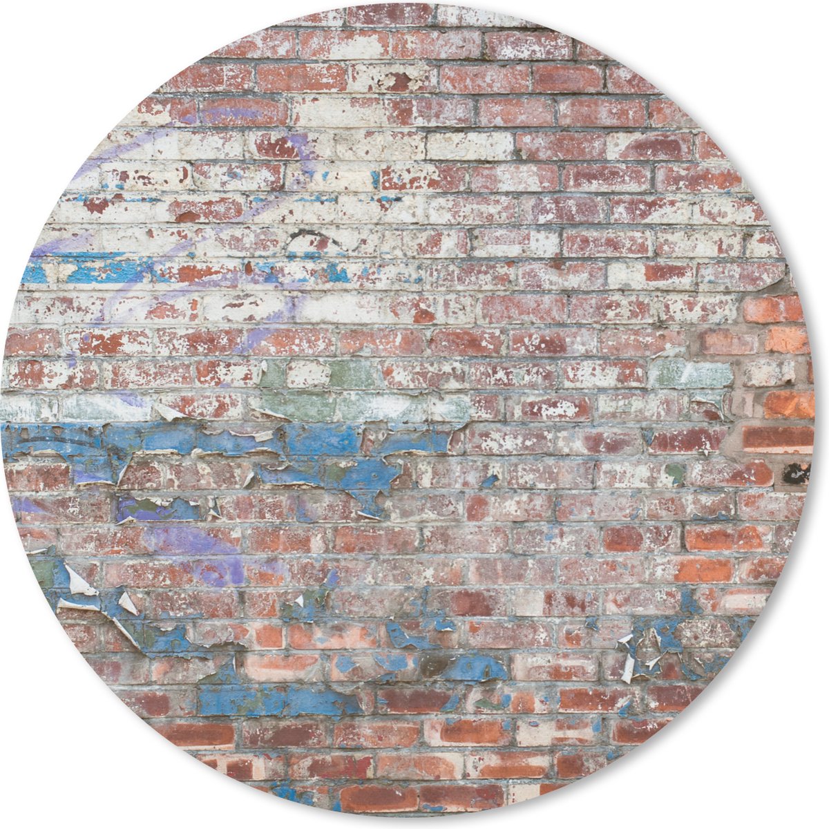 Muismat rond 40x40 cm - Mousepad Baksteen - Street Art - Muur - Ronde muismatten