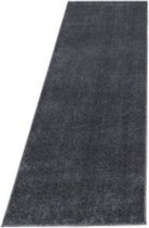 Loper Laag polig tapijt in de kleur grijs