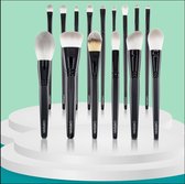 CAIRSKIN Professional Brush Set - 15 Pro Gloss Full Set Professional Brushes - Powder Brush - Eyeshadow - Brow Brush - Kwastenset Vegan - Premium Soft Synthetic Fibers - Make-up Se