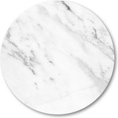 White Marble - Wit Marmer Patroon - Muurcirkel Forex 50cm - Wandcirkel voor binnen - Minimalist