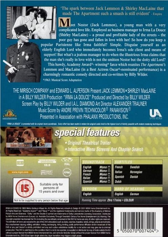 Irma La Douce (DVD), Onbekend | DVD | bol