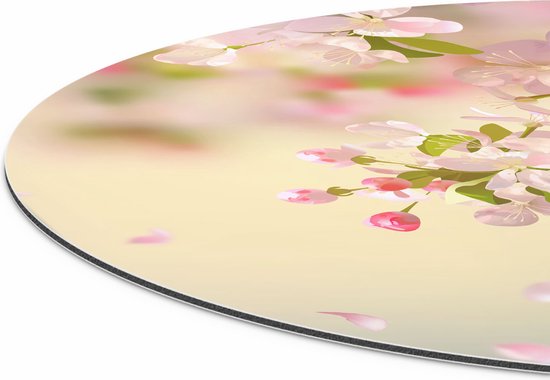 Artaza Dibond Cercle Mural Fleur de Pommier - Fleurs - Ø 70 cm - Cercle Mural - Tableau Rond - Pour Intérieur et Extérieur