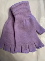 Vingerloze verkleed handschoenen voor volwassenen - lila - Unisex - Gebreid - '80s / jaren 80 - lila handschoen zonder vingers - Voor dames en heren