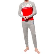 Nasa heren pyjama grijs - rood - Maat XL