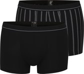 BUGATTI heren boxer normale lengte (2-pack) - zwart gestreept - Maat: XXL