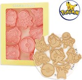 Baking Set: 8 stuks Pokemon Uitsteekvormen - Pokémon Bakvormpjes - Pikachu Bakvorm - Kinder Vormdeel - Kook kunsten - Cartoon 3D Drukmal - Cookie Cake Accessoires - Decoratie CupCa