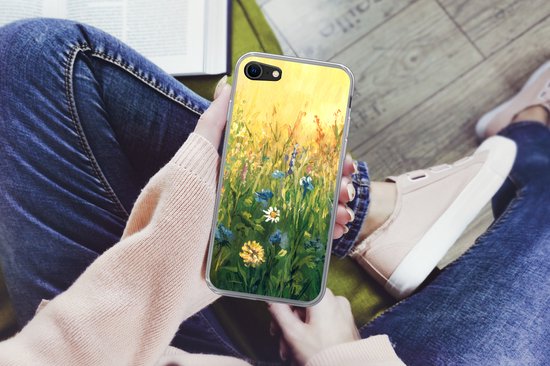 Coque iPhone 8 - Fleurs - Aquarelle - Soleil - Coque de téléphone en Siliconen