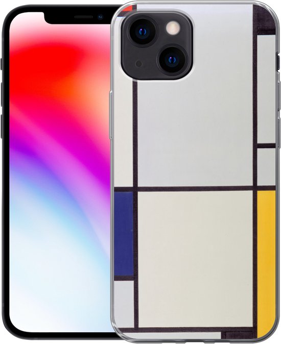 Coque iPhone 13 mini - Tableau I - Piet Mondrian - Siliconen.