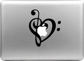 Mobigear Design Sticker Geschikt voor Apple MacBook Air 11 (2010-2016) - Muziek noot